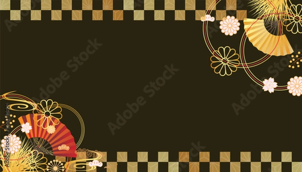 Obraz 和風正月背景