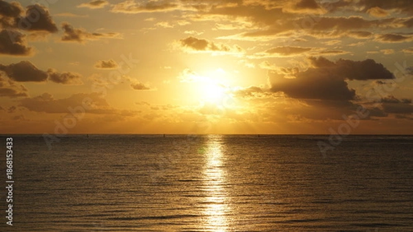 Obraz 石垣島の静かな朝焼け（夕焼け）