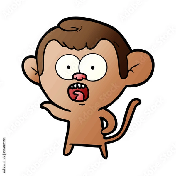Obraz cartoon shocked monkey