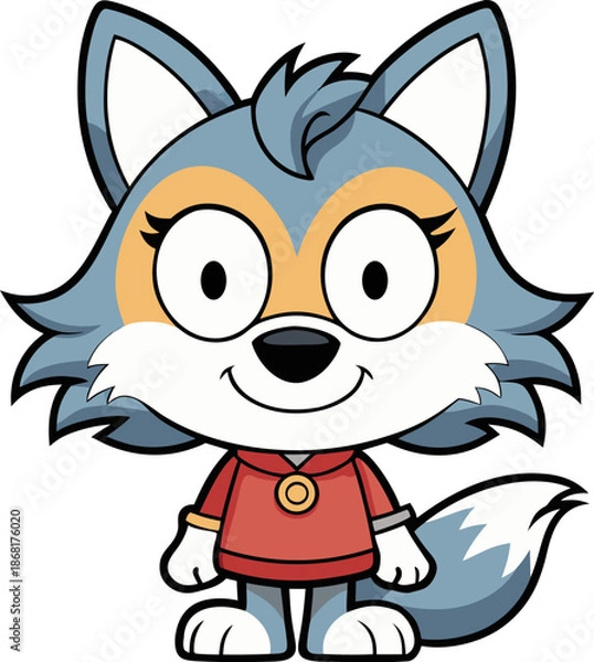 Obraz Cartoon wolf wearing glasses