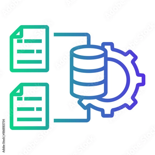 Obraz data integration Line Gradient Icon