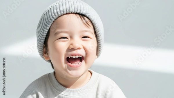 Obraz 元気いっぱいの表情で笑う日本人の子ども
