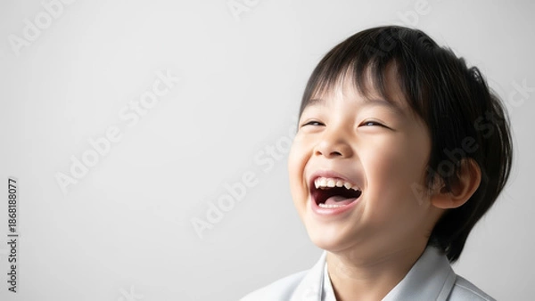 Obraz 元気いっぱいの表情で笑う日本人の子ども