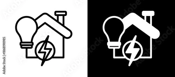 Obraz Energy Efficiency whiteblack icon