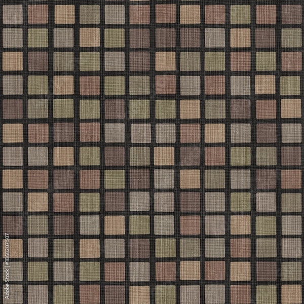 Fototapeta  Mosaic Square Seamless Pattern on Textured Background