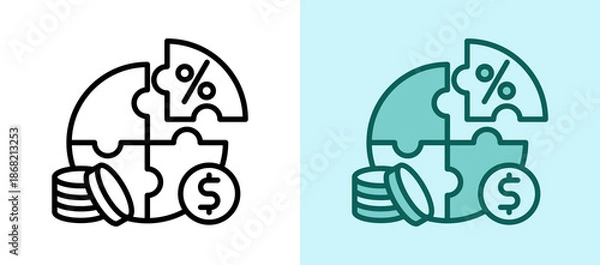 Obraz Dividend whitegreen icon