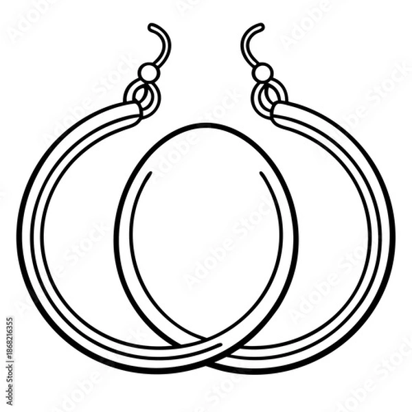 Obraz Hoop earring line art vector