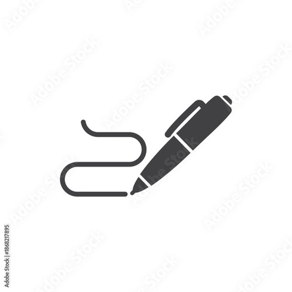 Obraz flat vector pen icon and signature