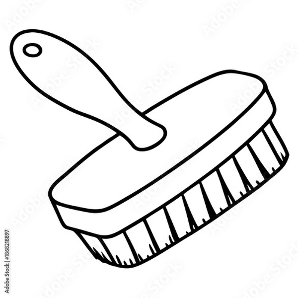 Obraz Scrub Brush line art vector