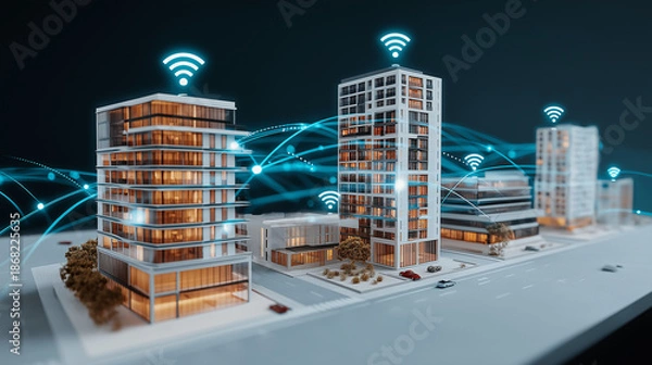 Obraz Smart City Connected WiFi Network