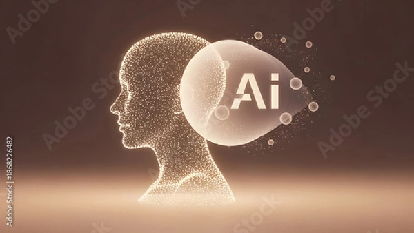 Obraz Human Centered Artificial Intelligence Concept with Soft Emotional Light