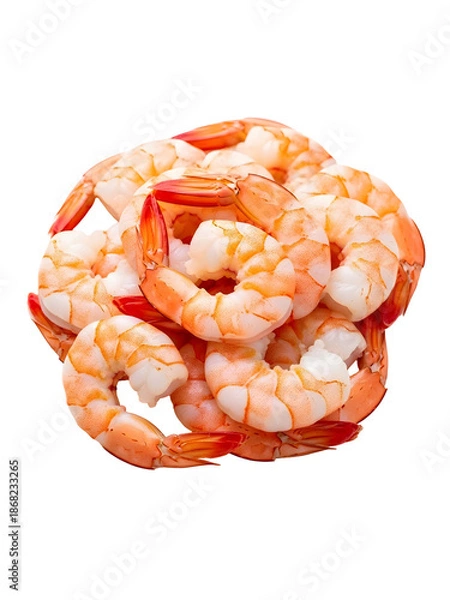 Fototapeta [Generative AI] 신선한 익힌 새우 더미
