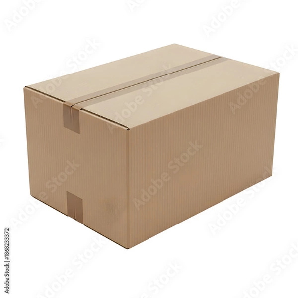 Fototapeta [Generative AI] 밀봉된 골판지 택배 박스