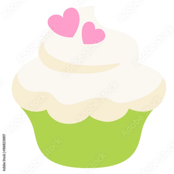 Obraz cute vector cupcake flat design