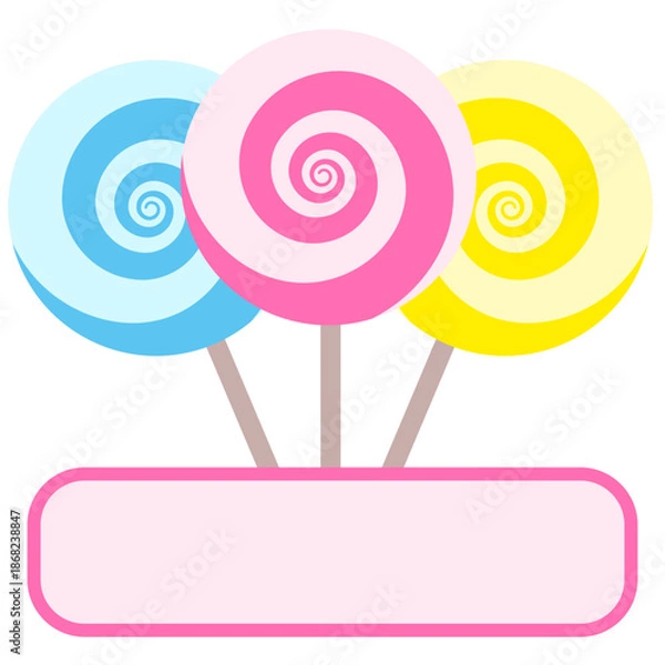 Obraz Vector simple swirly lollipop banner
