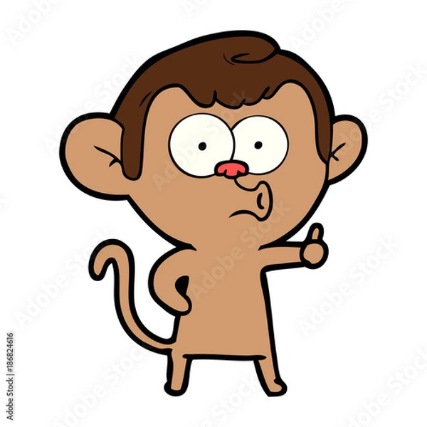 Fototapeta cartoon hooting monkey