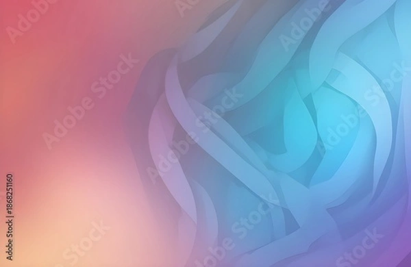 Obraz Layered Abstract Shapes With Soft Gradient Background organic