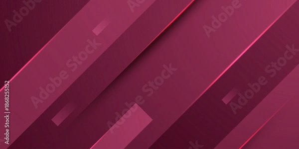 Obraz Abstract dark red overlap papercut banner background. Simple and trendy shapes pattern shadow texture pattern element concept design.