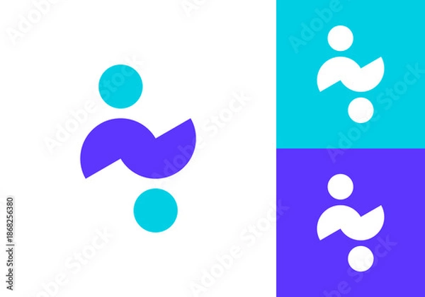 Obraz partner job logo design. simple creative work people icon vector concept