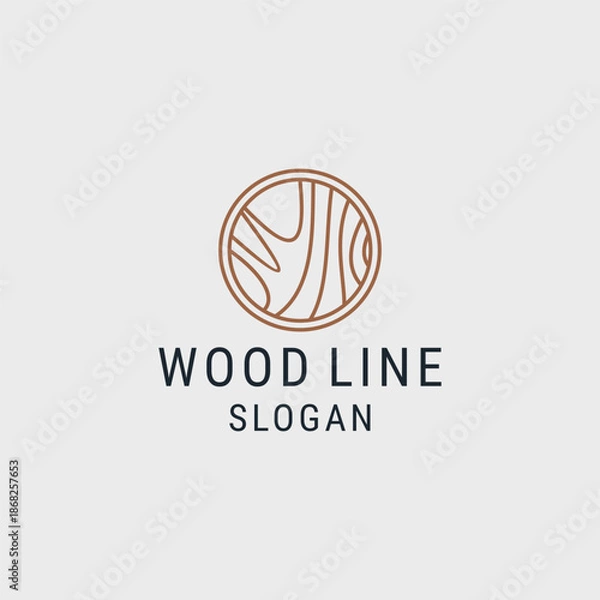 Obraz Wood logo template vector illustration design