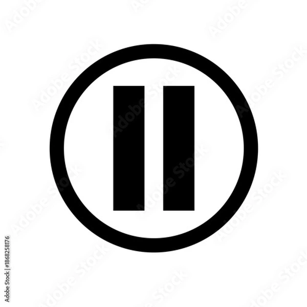 Obraz Pause icon vector on white background