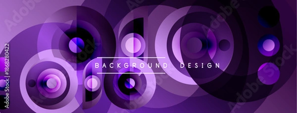 Fototapeta Purple abstract design. Concentric circles, varying opacity create dynamic visual effect. Modern background for projects.