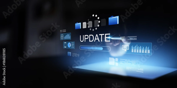 Obraz Online Software Update Visualization With Progress Indicator Data And File Management.