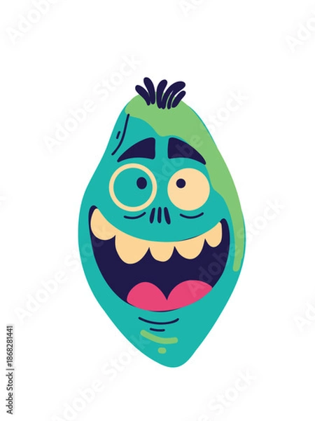 Obraz art cute cartoon monster smiling vector