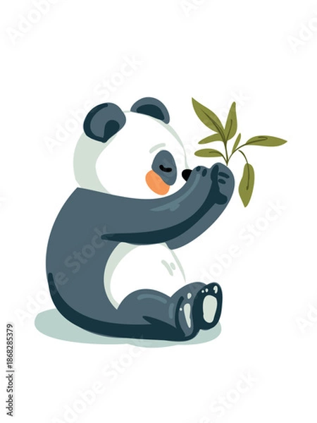 Obraz happy playful panda surrounded by bamboo vector