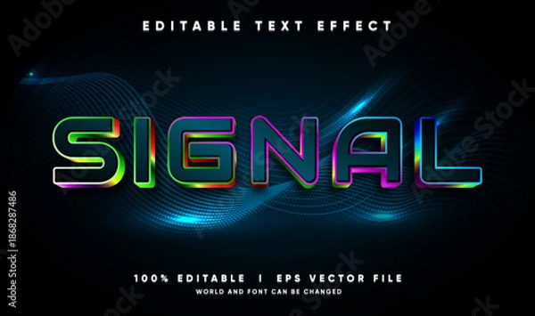 Obraz signal 3d vector text effect with modern style