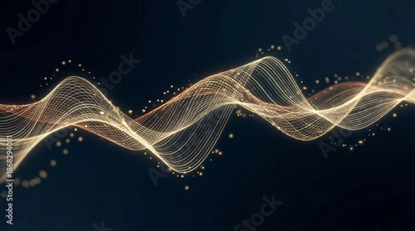 Obraz Dynamic wave patterns abstract art digital rendering modern design close-up view energy concept