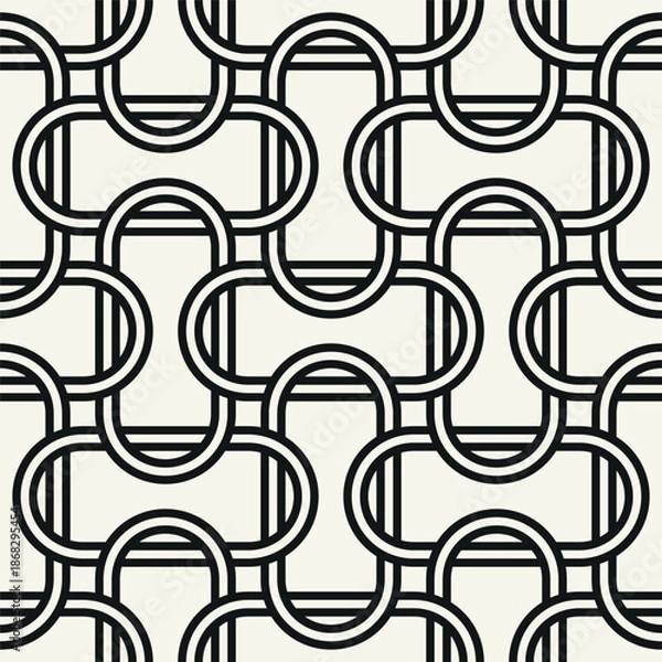 Obraz Vector seamless pattern. Abstract background with interweaving elements. Geometric monochrome texture. Celtic confused grid. Interlaced knotwork.	
