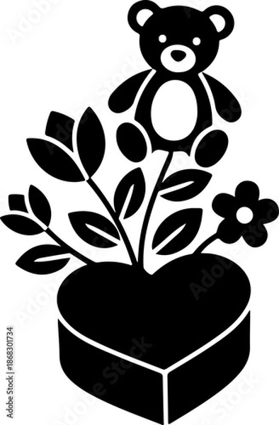 Obraz Teddy Bear Heart Gift