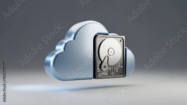 Obraz Cloud Storage Hard Drive Data Transfer.
