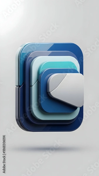 Obraz Blue Square Layers with White Accent.