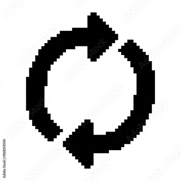 Fototapeta Pixel Art Circular Refresh Arrow