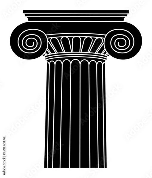 Obraz Ionic Column Silhouette - Minimalist Vector
