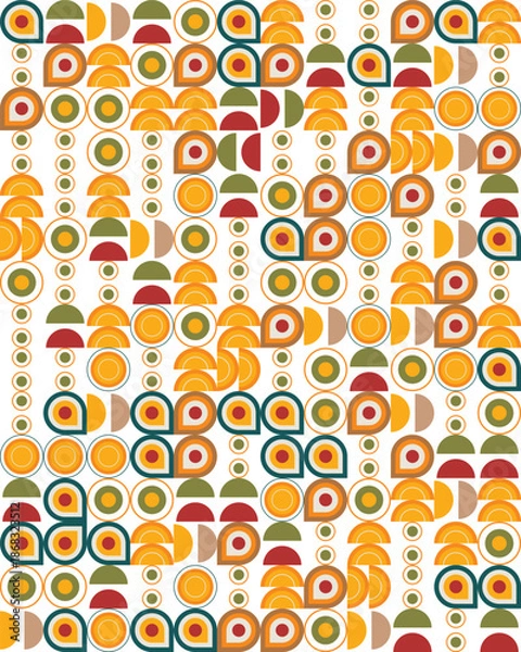 Obraz Organic Geometric Shapes in a Repeating Abstract Composition