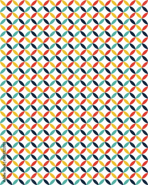 Obraz Colorful Retro Geometric Petal Pattern