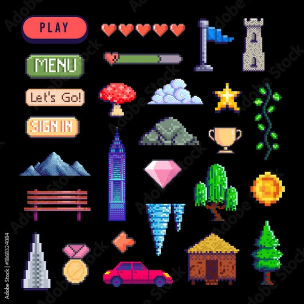 Obraz pixel icon games