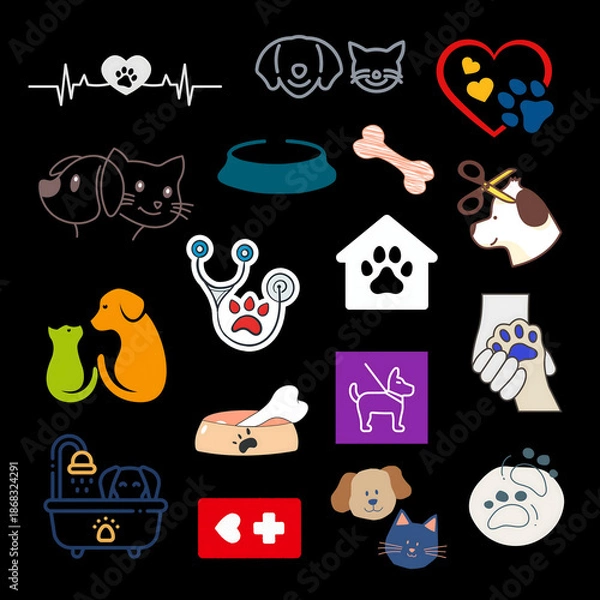 Obraz pet care pet logo