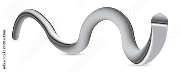 Obraz Abstract Metallic 3D Flowing Ribbon