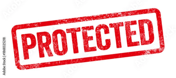 Obraz Red stamp on a white background - Protected