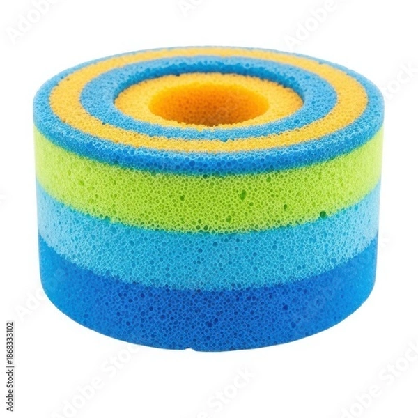 Fototapeta Colorful sponge with multiple layers