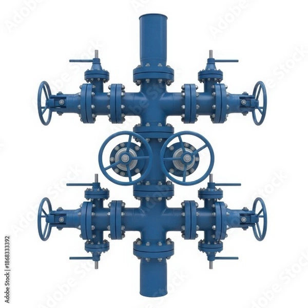 Fototapeta Complex industrial valve assembly