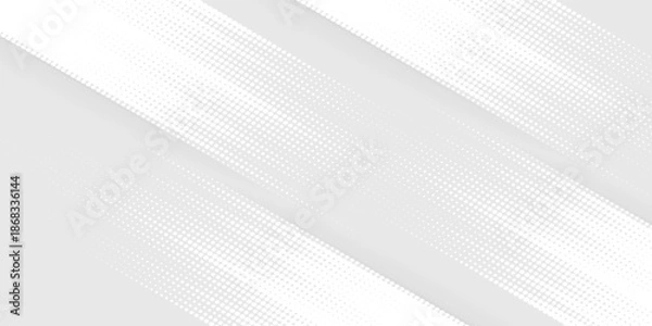 Obraz Dot white gray wave light technology texture background. illustration eps 10