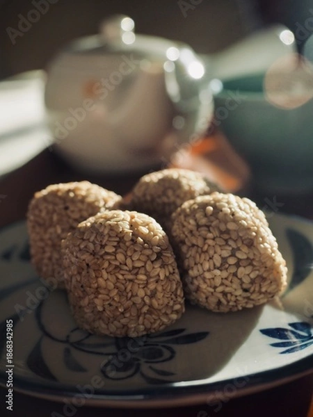 Fototapeta 아시아 음식 깨찰떡, 간식