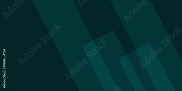 Obraz Abstract vector dark green overlap 3D background. Simple background with shadow and lines pattern. vector illustration