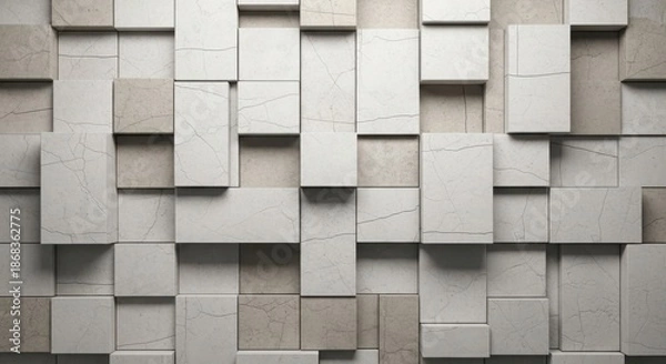 Obraz Abstract 3D Geometric Marble Tile Wall Background