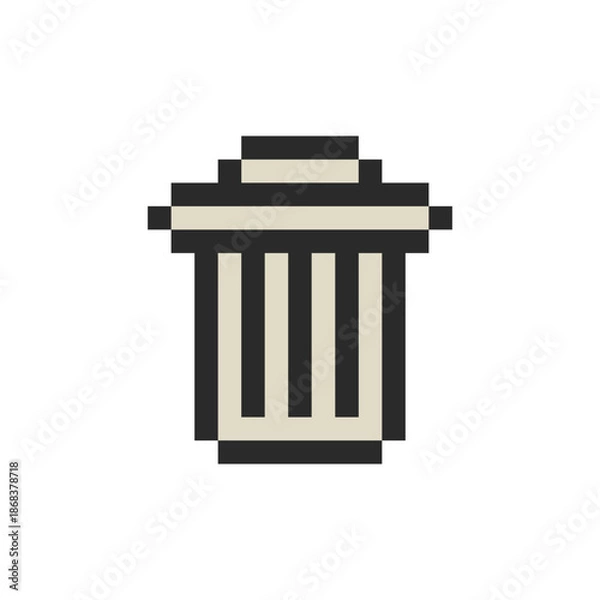 Obraz icon trash bin pixel art